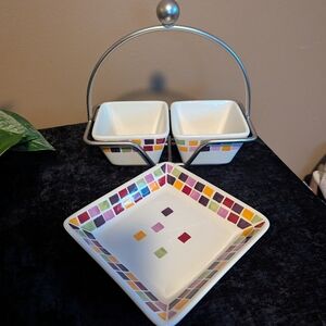 The Pampered Chef Mosaic Square Serveware Set